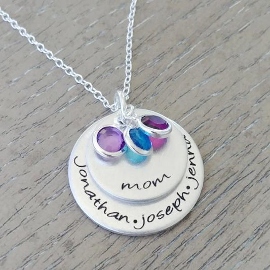 Personalized Mom Birth stone Necklace