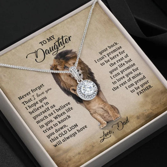 Father's Blessing Pendant for girls: Zircon Necklace & Keepsake Box